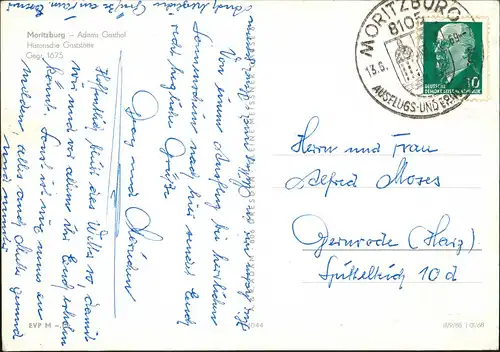 Ansichtskarte Moritzburg Adams Gasthof - Innen 1968