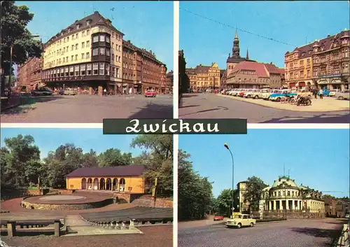 Ansichtskarte Zwickau Markt, Ringcafe, Freilichtbühne 1968