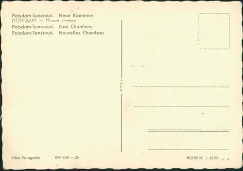 Ansichtskarte Potsdam Sanssouci Neue Kammern 1963