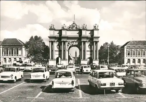 Ansichtskarte Potsdam Platz der Nationen - Trabant, Lada 1979