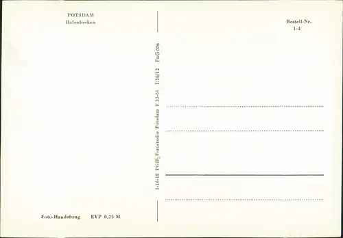 Ansichtskarte Potsdam Hafenbecken - Sanssouci 1968