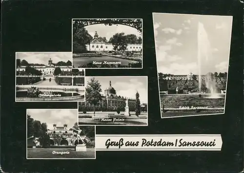 Ansichtskarte Potsdam Sanssouci Mehrbild 1966