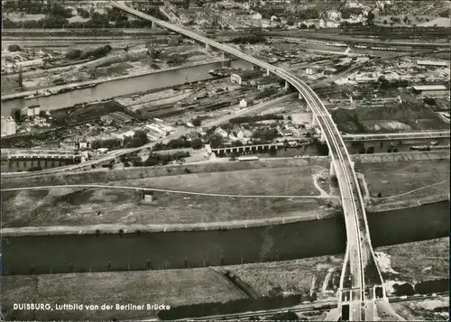 Ansichtskarte Duisburg Luftbild der Berliner Brücke 1970