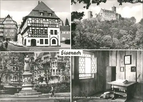 Ansichtskarte Eisenach Lutherhaus, Wartburg 1983