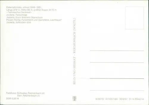 Ansichtskarte Pöhl Grüße aus der Vogtländischen Schweiz 1987/1986