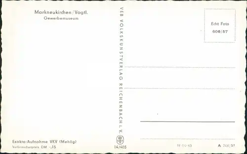 Ansichtskarte Markneukirchen Gewerbemuseum 1957