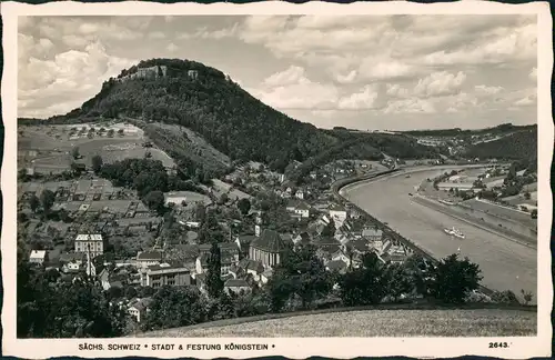 Königstein (Sächsische Schweiz) Stadt Festung Dampfer Foto Hering 1933