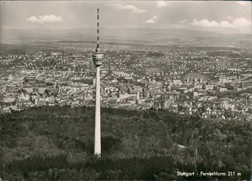 Ansichtskarte Stuttgart Luftbild Fernsehturm 1960