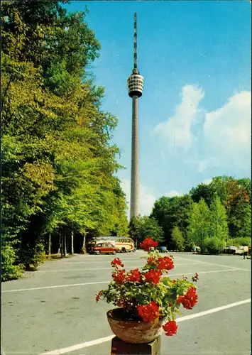 Ansichtskarte Stuttgart Fernsehturm und Parkplatz 1977