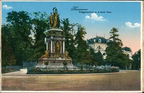 Ansichtskarte Hannover Kriegerdenkmal - Hohenzollernstraße 1914