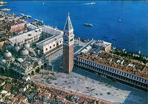 Cartoline Venedig Venezia Luftbild Markusturm 1982