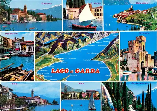 Cartoline Riva del Garda Lago di Garda / Gardasee Mehrbild 1980