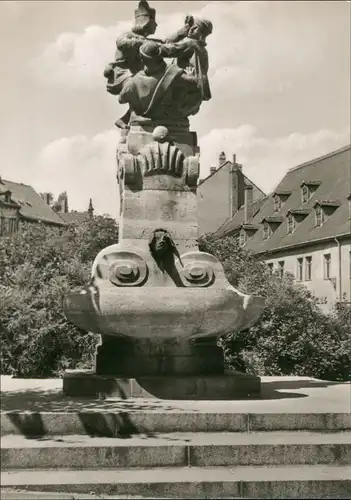Ansichtskarte Altenburg Skatbrunnen 1967
