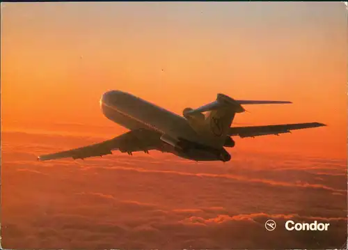 Condor Euro Boeing 727-230 Flugwesen - Flugzeuge gen Sonnenuntergang 1985