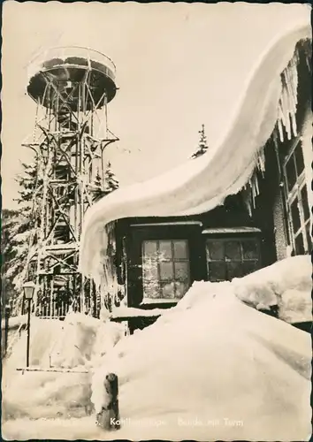 Ansichtskarte Geising-Altenberg (Erzgebirge) Baude mit Turm im Winter 1966