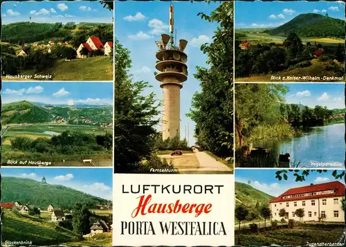 Ansichtskarte Hausberge-Porta Westfalica MB Fernsehturm Stadt 1978