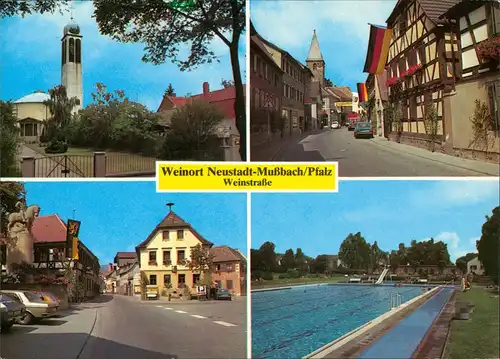 Neustadt an der Weinstraße  Haardt Mußbach, Straßen - Schwimmbad 1978