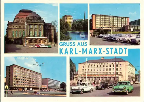 Ansichtskarte Chemnitz Interhotel, Brückenstraße 1967
