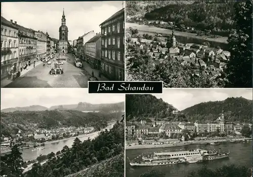 Ansichtskarte Bad Schandau Markt, Stadt, Elbedampfer 1968