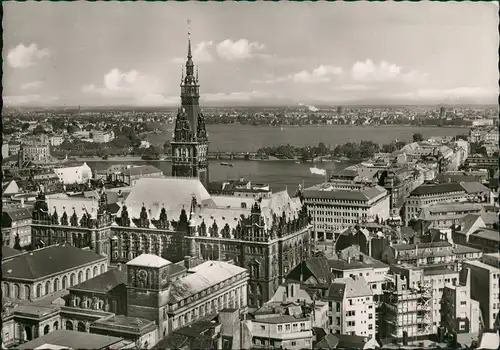 Ansichtskarte Hamburg Blick über die Stadt 1966
