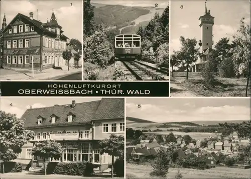 Lichtenhain/Bergbahn-Oberweißbach HO Gaststätte, Fröbelturm, Bergbahn 1973