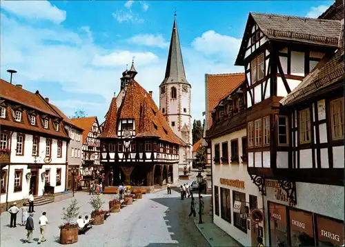 Ansichtskarte Michelstadt Marktplatz - Geschäfte 1978