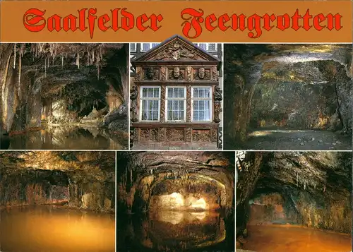 Saalfeld (Saale) Märchendom Gralsburg, Quell-Grotte, Grotten Mehrbild-AK 2000