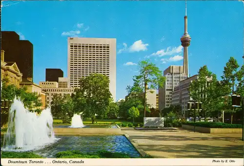 Postcard Toronto Straße CN Tower 1982