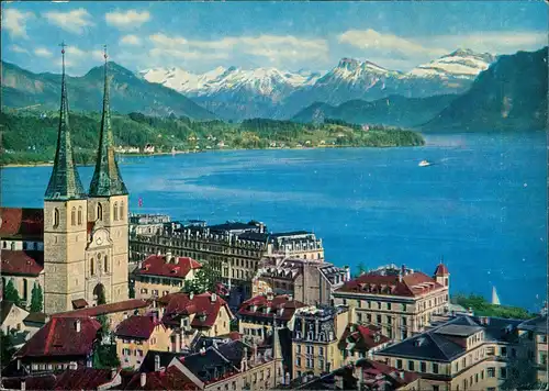 Ansichtskarte Luzern Lucerna Blick auf die Stadt 1974