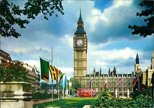 Postcard London Houses of Parliament/Parlamentshaus, Big Ben 1982