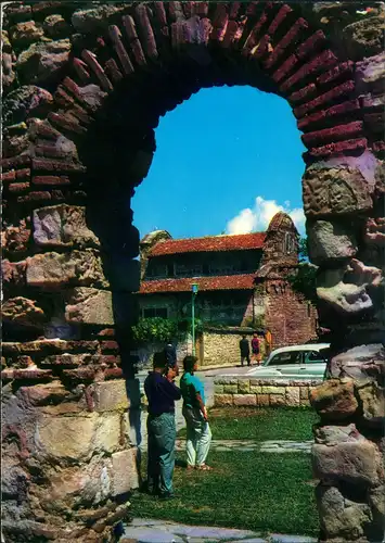 Postcard Nessebar Несебър Straßenpartie - Touristen 1970