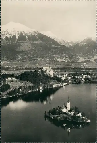 Postcard Bled Veldes Luftbild See 1964