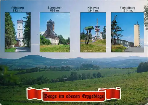 Ansichtskarte .Sachsen Erzgebirge Berge Pöhlberg Keilberg Fichtelberg 1994