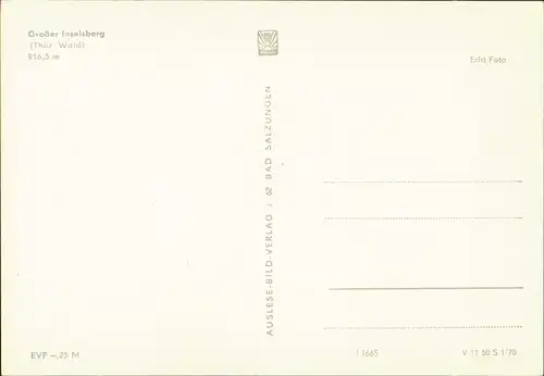 Ansichtskarte Brotterode Großer Inselberg (Thüringer Wald) 1970