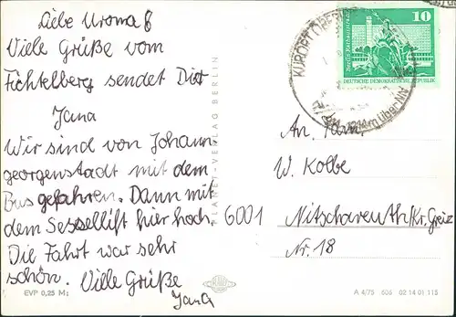 Ansichtskarte Oberwiesenthal MB: Stadtpartien 1975