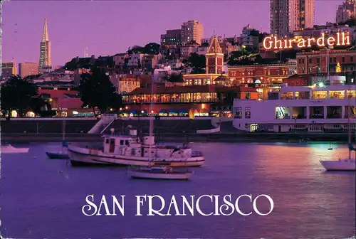 Postcard San Francisco Stadt in der Dämmerung 2003