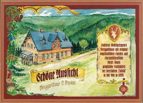 Sachsenberg-Georgenthal-Klingenthal Gasthaus Pension Zeichnung Rolf Beyer 1970