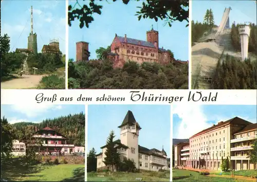 -AK Thüringer Wald Gruß ua. Wartburg, Finsterbergen, Inselsberg uvm. 1970