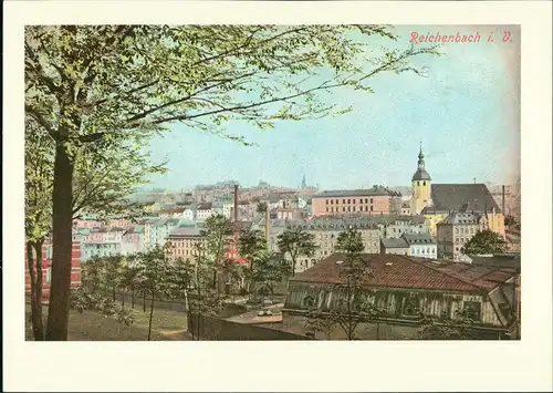 Reichenbach (Vogtland) DDR Repro-AK Teilansicht der Stadt in früher Zeit 1975