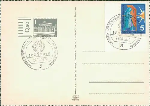 Ansichtskarte Hannover Ansichten Sonderstempel - Randstücke Briefmarken 1970