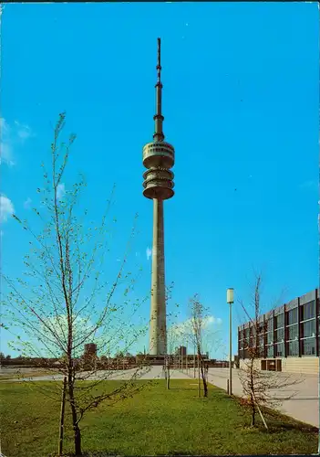 Ansichtskarte Milbertshofen-München Olympiapark Olympiaturm 1972