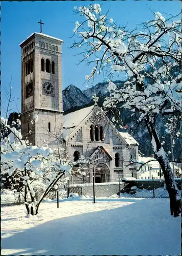 Ansichtskarte Bad Reichenhall Stadtpfarrkirche St. Nikolaus Winter 1966