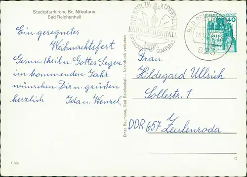 Ansichtskarte Bad Reichenhall Stadtpfarrkirche St. Nikolaus Winter 1966