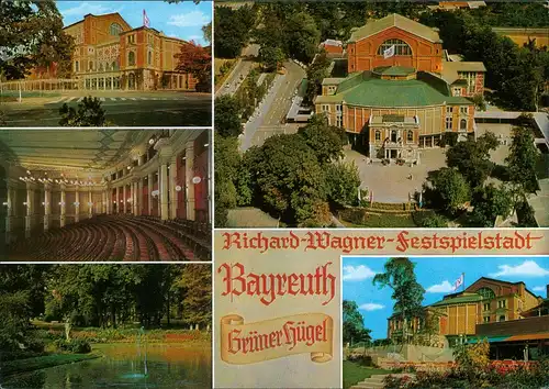 Ansichtskarte Bayreuth MB: Festspielhaus - Luftbild Innen 1995