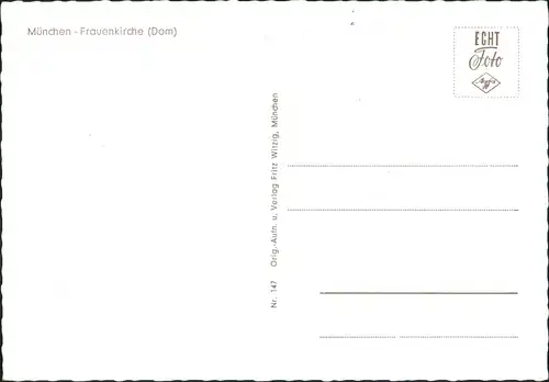 Ansichtskarte München 2 Bild Frauenkirche innen u. außen 1963