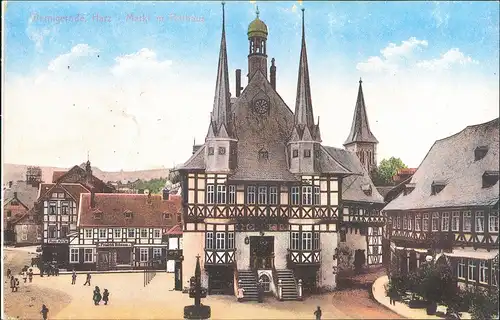 Ansichtskarte Wernigerode Markt um 1900 Repro 1999/1988