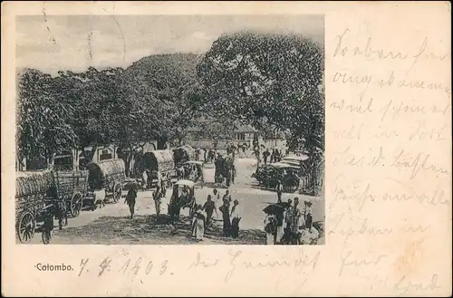 Postcard Colombo Straße AS Nikolaiken gel. Dt. Marienschiffspost 1903