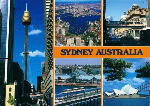 Postcard Sydney MB Tower, Luftbild, Straße 1998