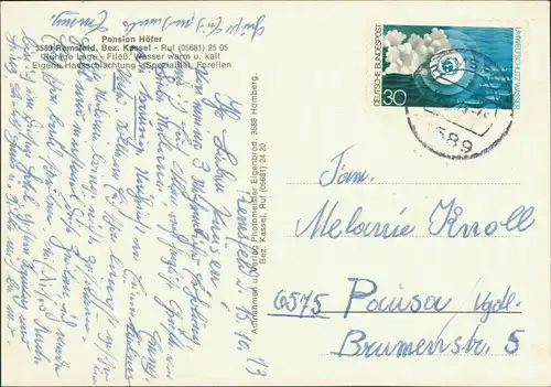 Ansichtskarte Remsfeld-Knüllwald Pension Höfer MB 1973