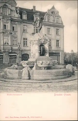 Ansichtskarte Plauen-Dresden Müllerbrunnen - Cafe Restaurant 1912
